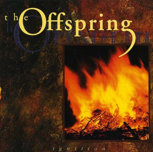 "Album cover with 'The Offspring' text and a burning fire image on dark background."