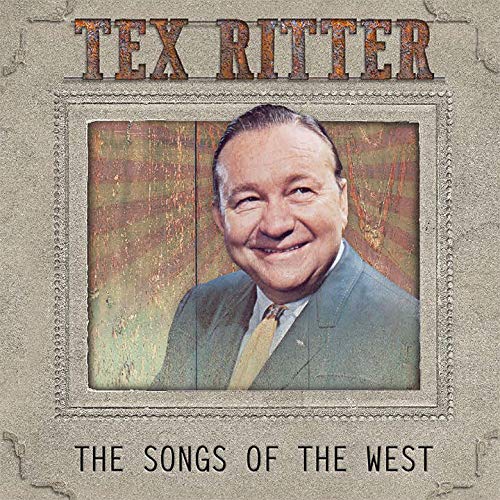 "CD cover with a portrait of Tex Ritter in a suit, western-themed background."
