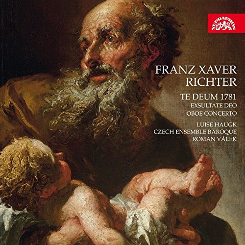"CD cover featuring a painting of a bearded man holding a child."