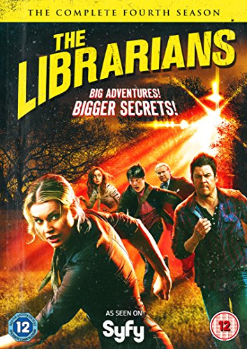 DVD cover for "The Librarians" Season 4, featuring the main characters in action.