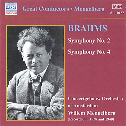 illem Mengelberg - Brahms - Symphonies 2 and 4 AUDIO CD