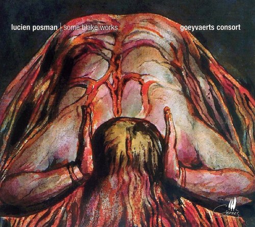 Album cover with abstract figure and text "lucien posman some blake works goeyvaerts consort".