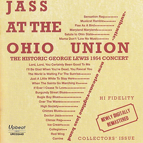 "Yellow CD cover with red text listing song titles and 'JASS AT THE OHIO UNION'."