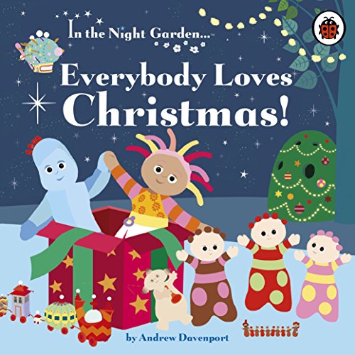 "Children's book cover featuring cartoon characters and Christmas decorations, with a festive holiday theme."