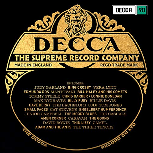 "Black CD cover with gold Decca logo and artist names in ornate frame."