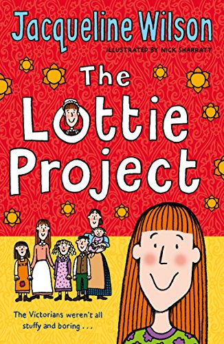 "The Lottie Project" book cover featuring a cartoon girl and historical figures on red and yellow background.