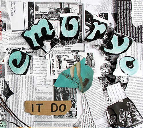 "Album cover with 'embryo' in stylized letters and 'it do' on torn paper background."