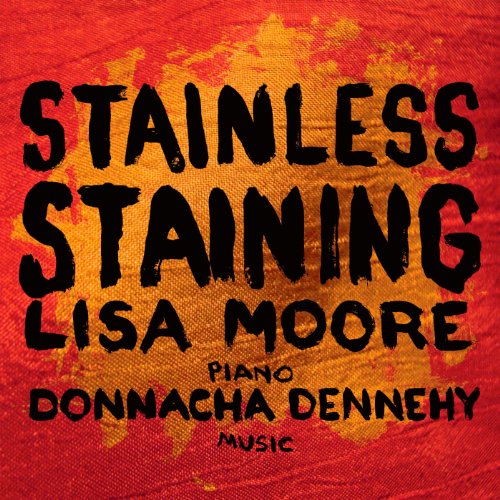 "Album cover with red and orange textured background, featuring black text with artist and title."