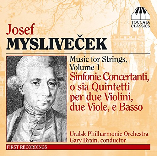 CD cover with portrait of Josef Myslivecek and text on beige background.