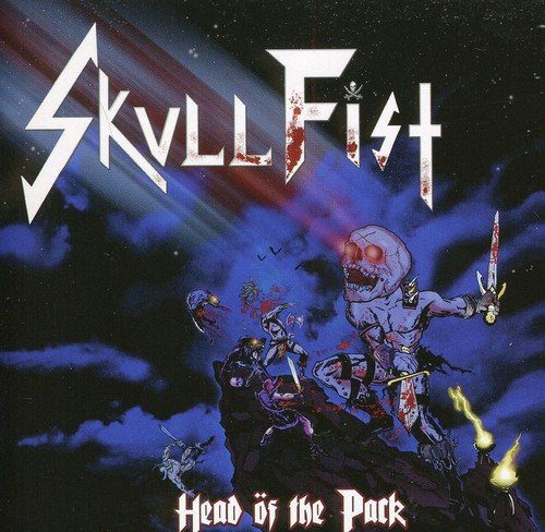 "CD cover art with 'Skull Fist' title and skeleton warriors in a dark, cloudy background."