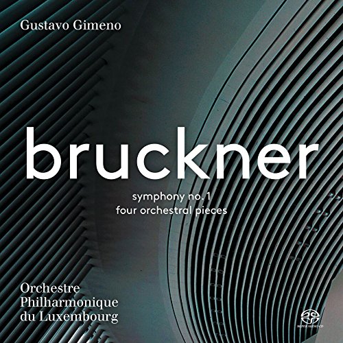 Bruckner CD cover featuring a dark, abstract design with white text.