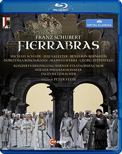Blue-ray case with medieval scene and "Franz Schubert Fierrabras" title on the cover.