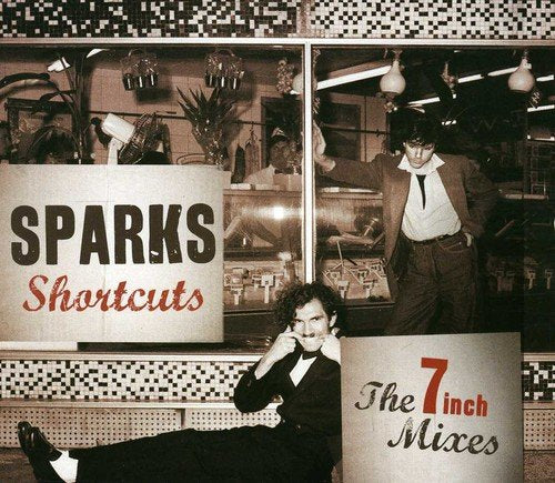 "Sparks Shortcuts" CD cover featuring two men in suits in a diner.