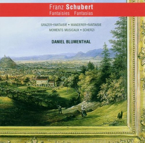 CD cover with a landscape painting, ornate gold frame, and red banner.