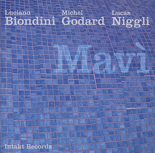 A blue-tiled album cover with white text and "Mavi" in the center.