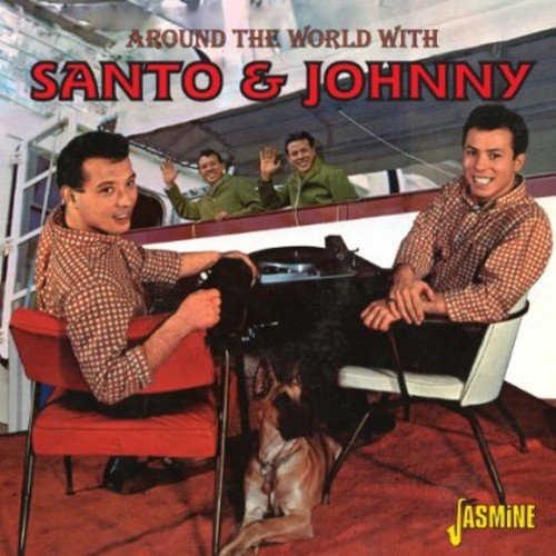 "Album cover with two men sitting at a table on a ship."