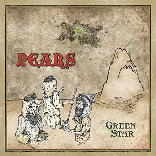 Pears - Green Star" CD cover: sketched figures before a mountain.