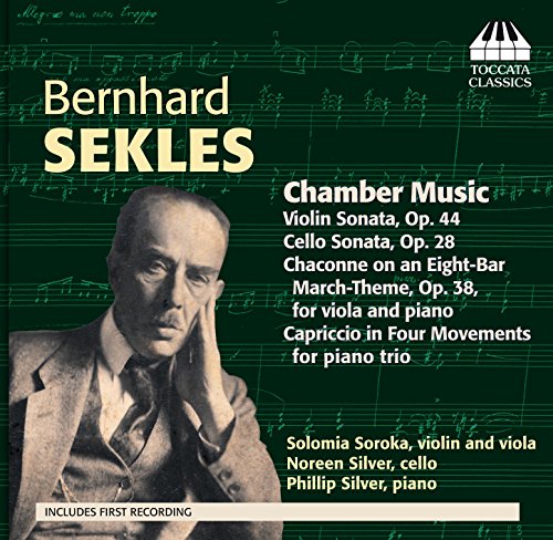 CD cover with Bernhard Sekles portrait and musical composition details on green background.