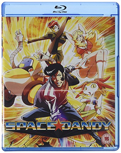 "Blu-ray case with anime cover art featuring 'Space Dandy' characters and title."