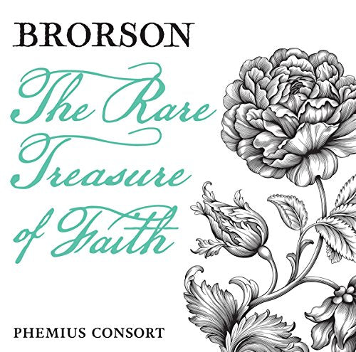 CD cover with "The Rare Treasure of Faith" in green script and floral illustrations.