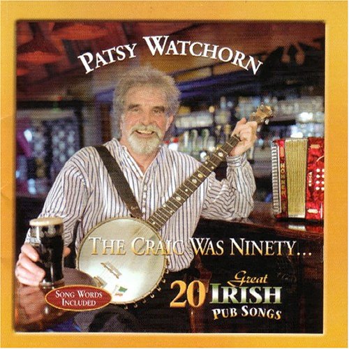 CD album cover featuring Patsy Watchorn holding a banjo and pint in a pub.