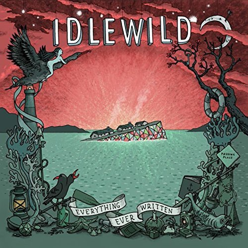 "Album cover art for 'Idlewild - Everything Ever Written' featuring surreal, dark illustration."
