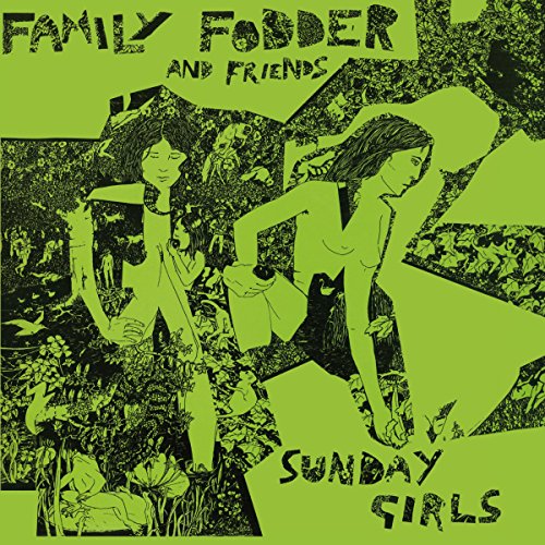 Green album cover with black illustrations of three women and foliage.