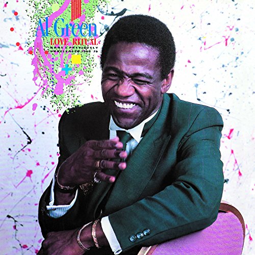 Al Green album cover: man in suit against a paint-splattered white background.