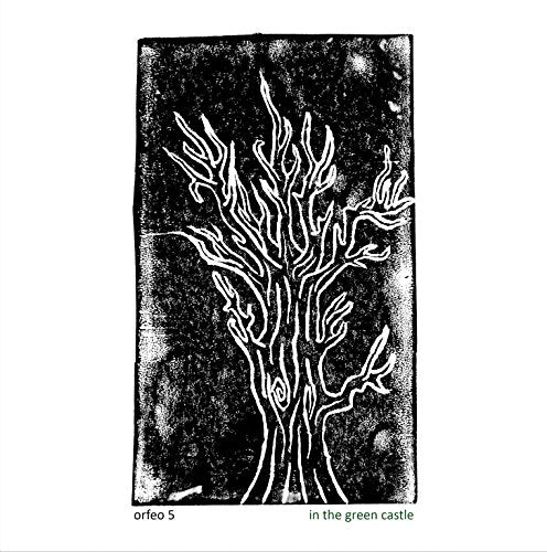 "Black and white album cover with a stylized tree illustration on a dark background."