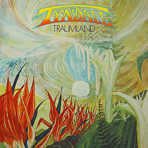 The vinyl album cover features a surreal landscape with red and green foliage.