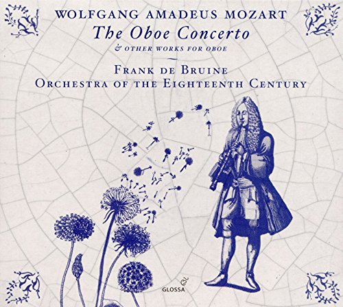 CD cover with blue illustration of man playing oboe, surrounded by dandelions.