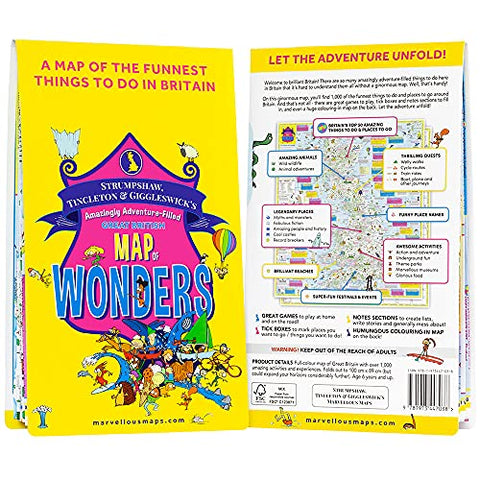 Great British Map of Wonders | Adventure Map & Guide | Marvellous Maps | Days Out | Holiday Planning | British Geography