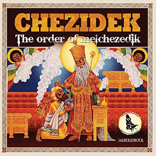 "Album cover art featuring a religious scene with a bearded man and kneeling figure."