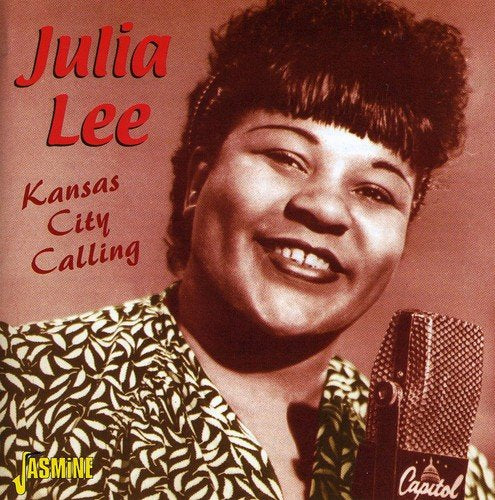Julia Lee's album cover: sepia-toned portrait with microphone, red text, and logos.