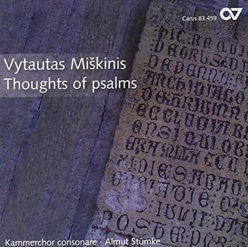 A CD cover featuring a wooden surface with psalms written on it.
