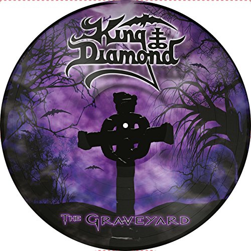 Two vinyl records with a dark, purple graveyard scene and King Diamond logo.