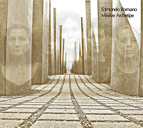 "CD cover featuring a sepia-toned image of stone pillars and a tiled path."