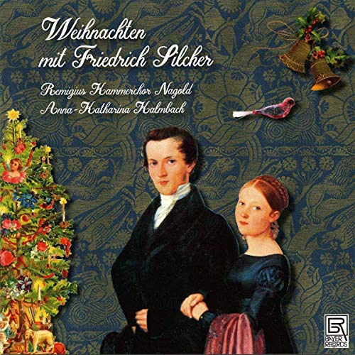 "CD cover with a man and woman, Christmas tree, and festive decorations."