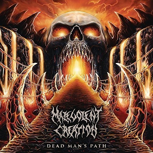 Malevolent Creation album cover featuring a skull with glowing eyes and sharp teeth.