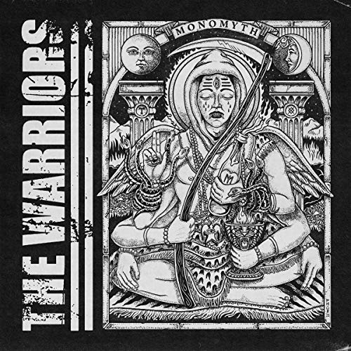 Black and white vinyl album cover with illustration of a seated figure and winged creatures.