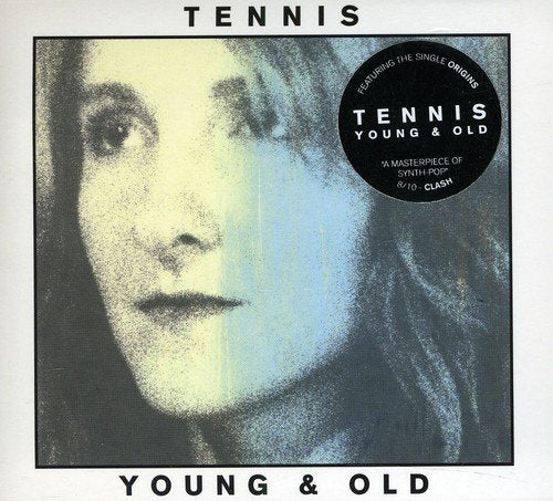 Album cover with a woman's face, half-toned in black and white, half in blue.