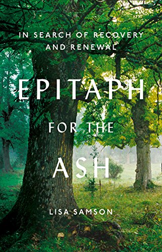 "Epitaph for the Ash" book cover featuring a serene forest with green trees.