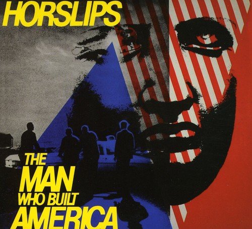 "Horslips album cover with silhouetted figures and abstract red, white, and blue design."