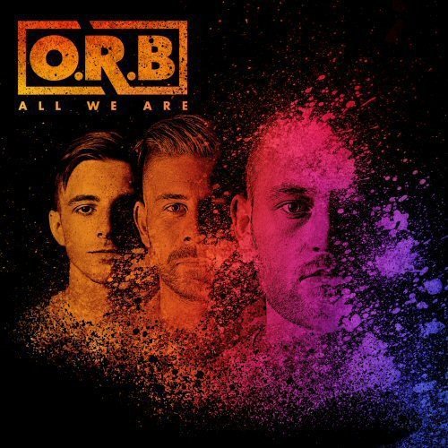 "Album cover featuring three men's faces in orange, red, and purple hues."