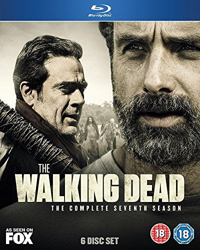 "The Walking Dead Season 7 Blu-ray cover featuring two men, one with a beard."