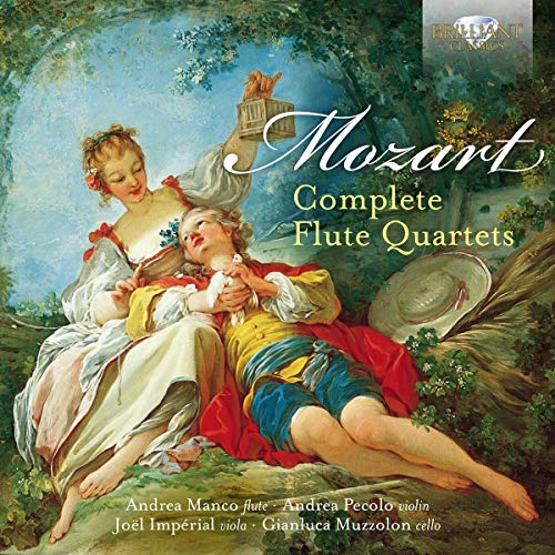 "CD cover featuring a serene 18th-century painting of three people in a forest."