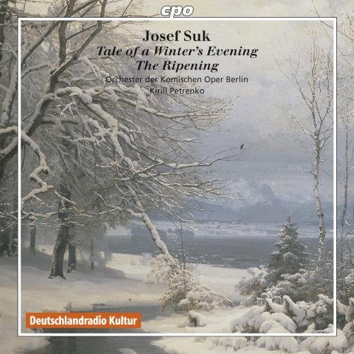 "CD cover featuring a snowy forest landscape with trees and a body of water."