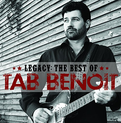 "Album cover: man holding guitar, with 'Tab Benoit' and 'Legacy' text overlay."