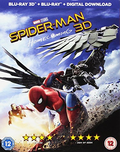 "Blu-ray case cover featuring Spider-Man battling a robotic foe in a dynamic pose."