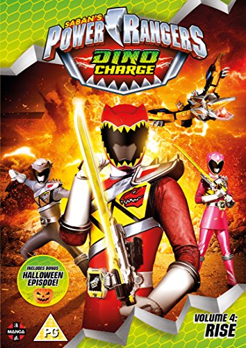 "DVD cover featuring Power Rangers characters in action poses with fiery background."